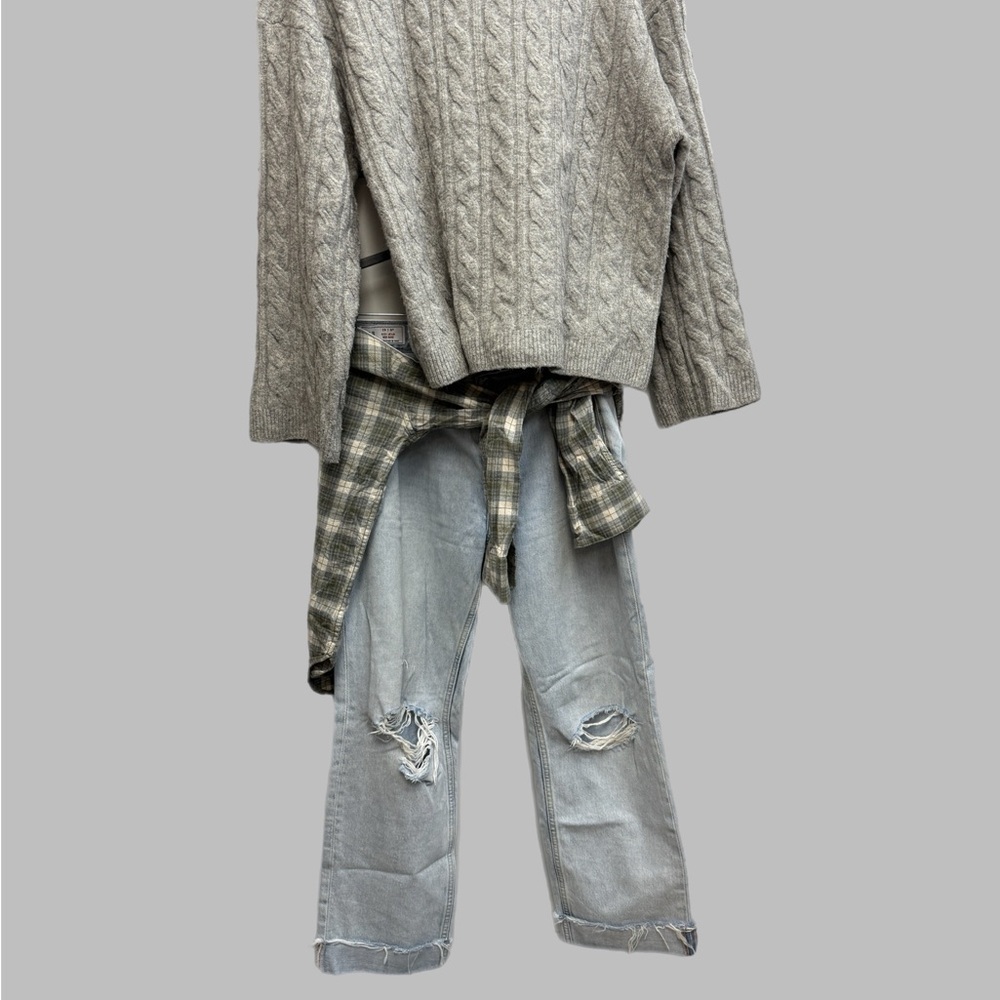 H&M Gray Cable Knit Sweater